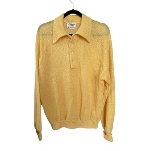 WHITE RAM Vintage Wool Mohair Sweater Collar Yellow Gold M